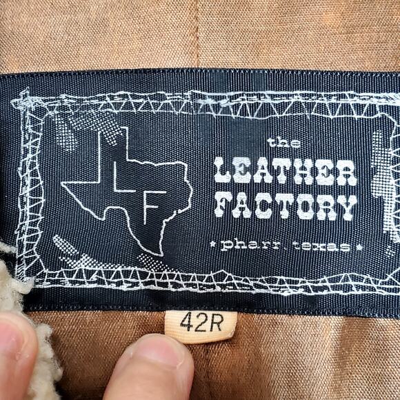 The Leather Factory Pharr Texas Mens sz 42R Bomber Aviator Jacket - Picture 2 of 14